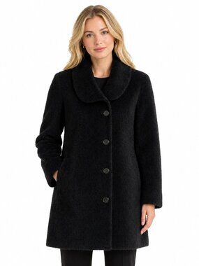 Eileen Fisher Black Alpaca Wool Coat NWOT